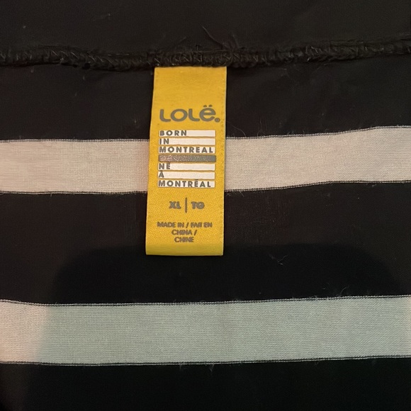 LOLE Black/White striped drawstring skirt/strapless top sz X-Large - Picture 3 of 4